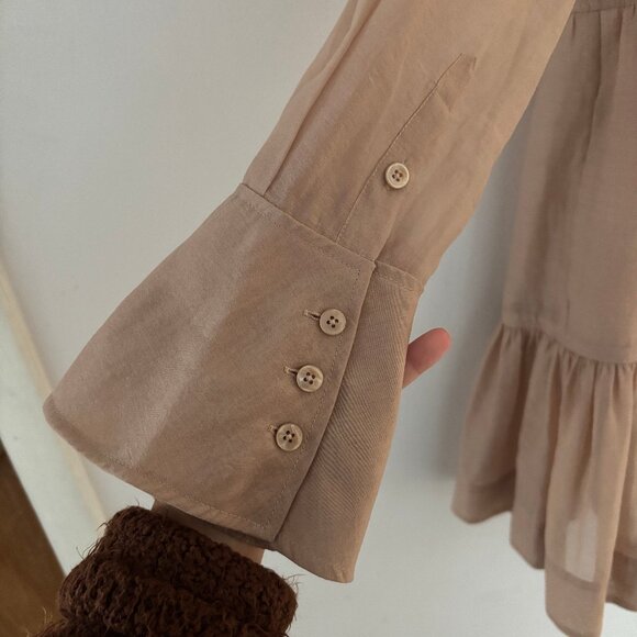 Jonathan Simkhai Sheer Tan Mini Dress - Picture 6 of 7